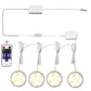 Linkable Under Cabinet LED Lighting 12V Dimmable Puck Lights Hardwired with Wireless RF Remote Control for Kitchen Mood Lighting(4 Lights, Warm White)