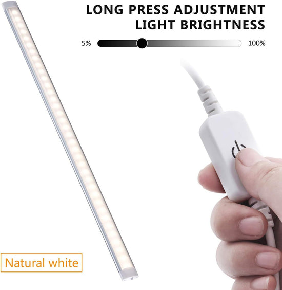 Dimmable Under Cabinet LED Lighting, Smart Touch Memory Function, 5V USB Powered LED Closet Light Bar CCT Color changing (50CM 2 Pack)