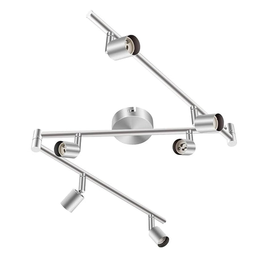 Kitchen Lights, 6-Light Ceiling Lighting Kits, Swivelling Ceiling Spotlight for Bedroom, Kitchen and Living Room(GU10 LED Bulbs not Included) (Brush Nickel)