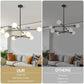Modern Sputnik Chandelier 8 Lights Height Adjustable Ceiling Light Fixture Mid-Century Modern Gold Chandelier for Dining Room Bedroom Kitchen Living Room with Sloped Ceiling Adapter