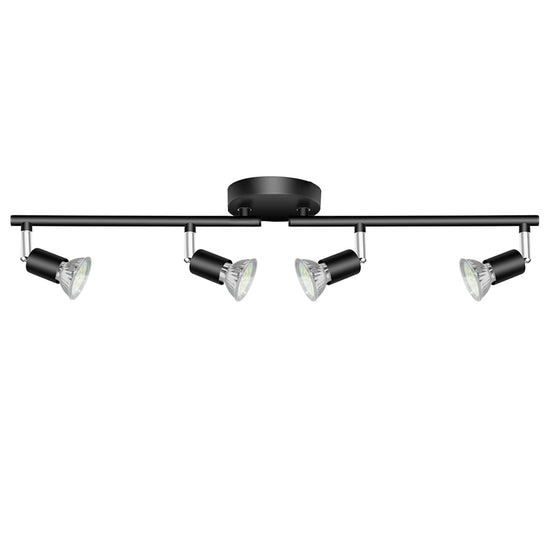 Kitchen Lights,Ceiling Lighting Kits, Swivelling Ceiling Spotlight for Bedroom, Kitchen and Living Room(GU10 LED Bulbs not Included) (4 Way Black)
