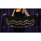 Belly Dance Hip Scarf with 128 Gold Coins, Mardi Gras Carnival Performance Belt Costume