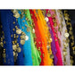 Belly Dance Hip Scarf with 128 Gold Coins, Mardi Gras Carnival Performance Belt Costume