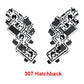 Circuit Board for Left Tail Light Compatible with Peugeot 307 Hatchback 2008-2014