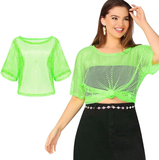 80s Neon Party Clothes Costume Accessories Set, 1980s Retro Theme Party Decoration Outfit for Women Girls B 1PCS