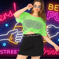 80s Neon Party Clothes Costume Accessories Set, 1980s Retro Theme Party Decoration Outfit for Women Girls B 1PCS