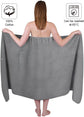 Sauna Skirt for Women with Pockets and Buttons Long Towel Grey