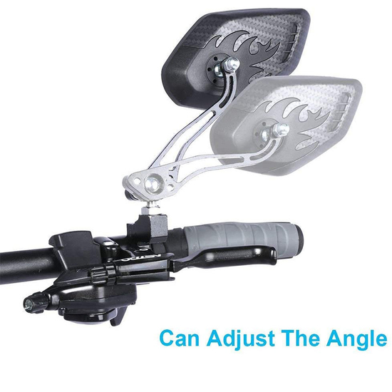 Bicycle Mirrors, [Upgraded Version] Two pcs HD Safety Glass Adjustable Rearview Mirrors for Mountain Bike, Adjustable Glass Rearview Mirror