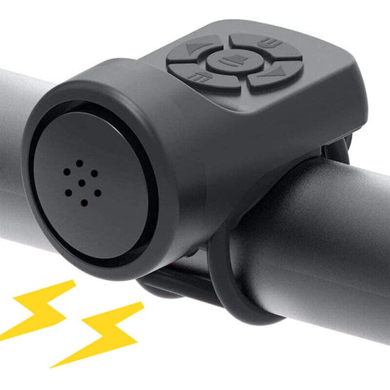 Electric Bicycle Horn 120dB, Portable USB Charging Rubberskin Bell with Alarm for Mountain and Road Bike.