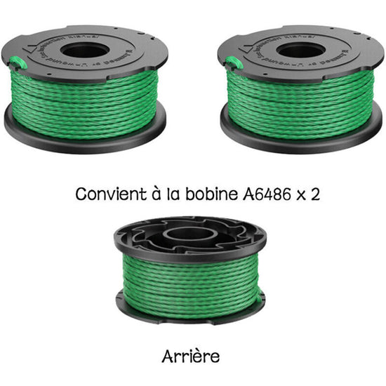 Green Trimmer Line Spool 2-Pack Compatible with Black \u0026 Decker GL7033 GL8033 GL9035 A6482 Grass Trimmer