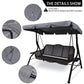 Replacement Cover for 3-Seater Garden Swing Waterproof UV Protection Gray Large