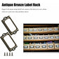 Metal label holder with screws for desk, bronze, 15 pcs, size 70x33mm