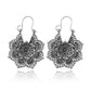 Vintage Silver Mandala Flower Dangle Earrings