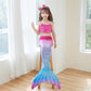 Mermaid Swimsuit Monofin with Fins for Kids Halloween Package A 3 pcs Size M 5-7 Years