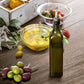 Glass Olive Oil Carafe Bottle 500ml Green Oil Vinegar Pour Spout Funnel