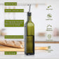 Glass Olive Oil Carafe Bottle 500ml Green Oil Vinegar Pour Spout Funnel