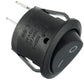 On/Off 2 Pin AC 6A(250V) 10A(125V) SPST Push Button Rocker Switches for Car Boat Truck Household, 10pcs Black Round