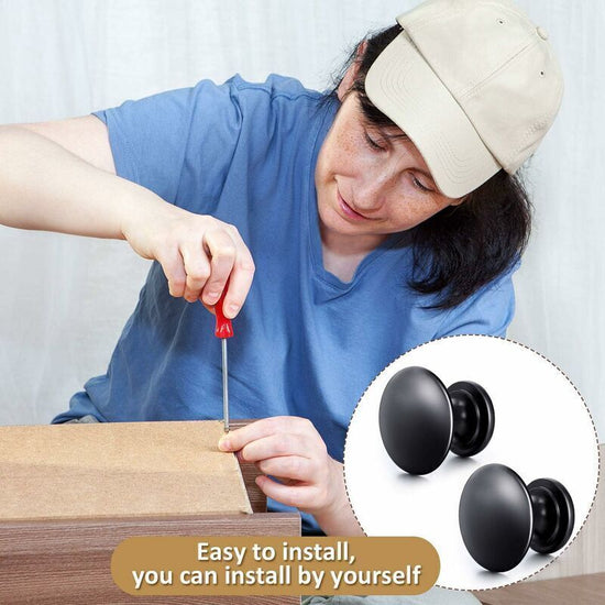 20PCS 29mm Vintage Black Door Knobs Drawer Handles Compatible with Furniture Cabinets Kitchen Doors