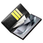Compatible with Samsung Galaxy S24 Ultra Compatible Genuine Leather Wallet Phone Case Flip Stand Cover Black