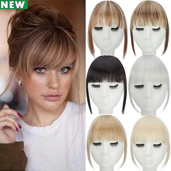 Clip In Hair Bangs Extensions 28cm Medium Brown French Stylish Hair Pieces