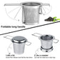 Tea filter, stainless steel tea strainer, tea strainer, tea infuser Tea strainer with lock, tea filter with fine holes, foldable handle design Suitable for