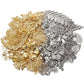 50g/lot Mixed Metal Flower Petals Filigree Wraps Clutches White