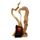 Wooden Love Heart Kissing Couple Abstract Sculpture Romantic Statue Figures
