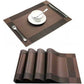 PVC Non-Slip PVC Placemats Set Heat Resistant Placemats Dining Table Kitchen Mat (Set of 4) Gold