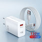 120W USB C Fast Charger Huawei Samsung Xiaomi Compatible with QC3.0 Type C Cable 10A EU White