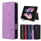 Compatible with Samsung Galaxy Z Fold 3 Case, Magnetic Leather Protective Cover with Card Slot \u0026 Stand, Samsung, Blue