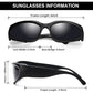 Wrap Around Fashion Glasses for Men Women Trendy Fast Oval Dark Futuristic Sunglasses Goggles Eyebrow