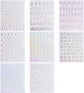 Aurora Nail Stickers 8 Sheets 3D Holographic Laser Heart Star Moon Flower Butterfly Nail Decals Self-Adhesive