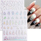 Aurora Nail Stickers 8 Sheets 3D Holographic Laser Heart Star Moon Flower Butterfly Nail Decals Self-Adhesive