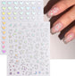 Aurora Nail Stickers 8 Sheets 3D Holographic Laser Heart Star Moon Flower Butterfly Nail Decals Self-Adhesive