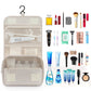 Travel Toiletry Bag for Women with Hook Beige Hanging Toiletry Bag