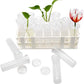21 Pack 60ml Large Floral Tubes with Rack Holder for Milkweed Cuttings, Raising Caterpillars, Monarchs, Butterflies, Flower Arrangements