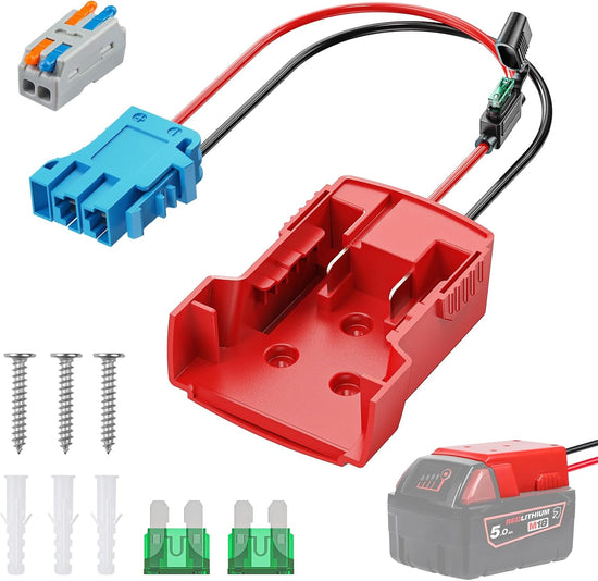 Power Wheel Adapter for Milwaukee M18 Battery, Peg-Perego Milwaukee Battery Adapter with Original Wire Harness Connector, DC Power Adapter Conversion for Peg-Perego Children&