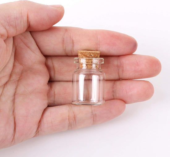 24pcs Mini Glass Bottles with Cork Stoppers 5ml DIY Art Crafts Storage Container,Tiny Glass Vials Cork for Wedding Decoration,Small Glass Corks Jars Party Favor