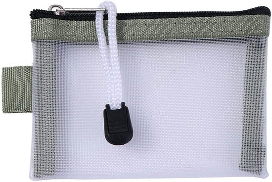Green Small Zipper Pouch Mini Mesh Zipper Coin Purse Nylon Mesh Card Storage Bags Small Portable Cosmetic Case Mesh Storage Bags Cosmetic Bags for Women Travel