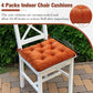 Memory Foam Chair Cushions Set of 4, Thick Indoor Seat Cushions for Dining Chairs Tufted Seat Pads for Kitchen, Dining Room, Office, (Orange,15.5"x15.5"x4")