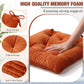 Memory Foam Chair Cushions Set of 4, Thick Indoor Seat Cushions for Dining Chairs Tufted Seat Pads for Kitchen, Dining Room, Office, (Orange,15.5"x15.5"x4")