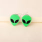Acrylic Alien Earrings for Women Cute Funny Cartoon Green Space Head Resin Dangle Drop Statement Earrings