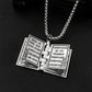 2PCS Holy Bible Book Pendant Necklace for Women Men Fashion Retro Scripture Miniature Readable Bible Openable Prayer Verse Adjustable Chain Necklace Christmas Charm Jewelry