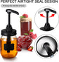 4 Pack Mason Canning Jar Syrup Dispenser Coffee Syrup Dispenser Pump Lids Set with Labels and Pen Honey Pump for 16 oz Regular Mouth Mason Canning Jars