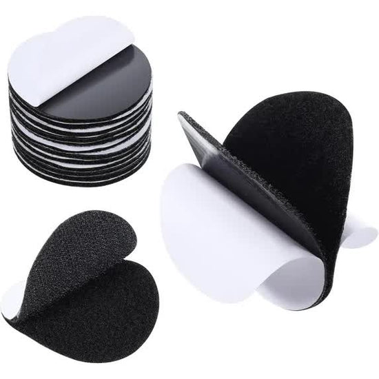 12 Pairs Round Self Adhesive Hook and Loop Tape, 2 Inch Black Nylon Self Adhesive Dots Double-Sided Adhesive Strip Heavy-Weight Industrial Strength Sticky Tape for Home Car Office Wall Decoration