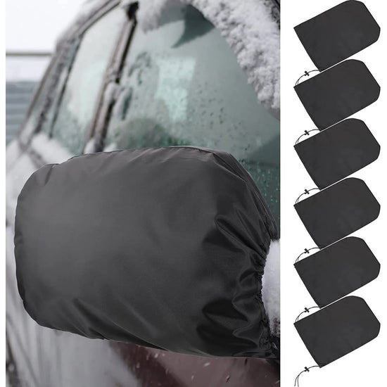 6 Pieces Waterproof Side Mirror Covers Auto Rearview Protection Cover Exterior Rear View Accessories Car Mirror Accessories with Drawstrings for Car Vehicle Winter