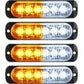 LED Amber Strobe Lights Vehicle Emergency Strobe Lights for Trucks LED Flashing Car Lights Windshield Lights Bars Hazard Shiny Mount Lights with Pads Screws for off Road Car(4 Pieces)