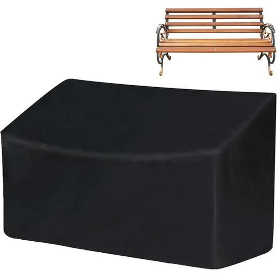 Outdoor Bench Cover, 52" W x 26" D x 35" H 2-Seater Patio Bench Cover Waterproof, 210D Heavy Duty Outdoor Furniture Cover for Garden Patio Loveseat, Bench(Black)