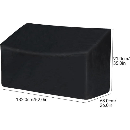 Outdoor Bench Cover, 52" W x 26" D x 35" H 2-Seater Patio Bench Cover Waterproof, 210D Heavy Duty Outdoor Furniture Cover for Garden Patio Loveseat, Bench(Black)