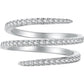 Sterling Silver Wrap Ring For Women Hug Ring Twist Ring 925 CZs Entwined Line Thumb Ring Dainty Statement Rings Multi Lanyed Wedding Band Jewelry Gifts for Her US Size 5-8